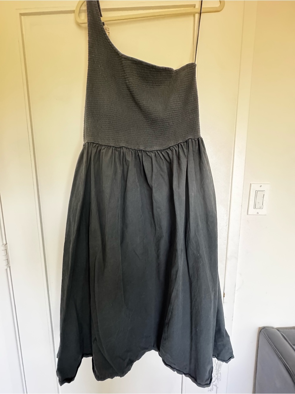 Anthropology’s Nation LTD One-Shoulder Black Midi Dress